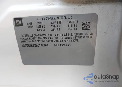 2011 Cadillac Cts Luxury из США, поврежденный, VIN 1G6DE5EY2B0144184